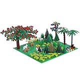 12che 401er Tropischer Regenwald Landschaft Zubehör Baustein Dschungel Landschaft Spielzeug Set mit 32x32cm Baseplate für Lego und 100% Baustein Mark