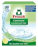 Frosch Limonen Geschirrspül-Tabs, umweltfreundlich, mit wasserlöslicher Folie, für die tägliche Reinigung von Besteck und Geschirr, 50 Tabs, 50 stück