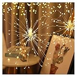 JNWEIYU Party Deko Lichterkette Kugel String Lights Garland Fireworks Fairy Vorhang LED String- Licht für Neujahrsschlafzimmer im Freien Dekor Lampe W