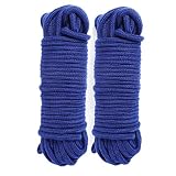 LVE 2 Stück 10 m/33 Fuß 8 mm Allzweck-Seil Weiche Baumwolle Seil Schnur Dicke Baumwolle gedrehte Schnur (Blau)