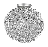 WOFI Deckenleuchte, Metall, E27, 60 W, Silber, 40 x 40 x 50