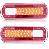 AGRISHOP LED Rückleuchten Anhänger Dynamisch Set 12v24V 2PCS Rücklicht Anhänger PKW Led Wohnwagen Rückleuchten Wasserdicht Rücklichter Anhänger Heckleuchten led Rückfahrscheinwerfer Anhänger E-Mark