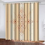 ZEEKYLY Verdunkelungsvorhänge Gelbe ineinander verschlungene Streifen Wärmeisolierter Fenster Ösen-Verdunkelungsvorhang für Zimmer Schlafzimmer-2 Stück x 140cm B x 245cm H