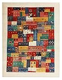 New Clare Teppich, Gabbeh Muster, traditionell, handgeknüpft, modernes Design, 170 x 240 cm, Beig