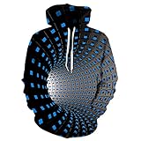 Qienjn Pullover Herren 3D Digitaldruck Herren Hoodie Kreatives Abstraktes Muster Jugend College Lässig Frühling Herbst Neue Herren Streetwear A-002 6XL