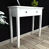 Atlojoys Frisiertisch Konsolentisch mit Zwei Schubladen, Kosmetiktisch, Beistelltisch， Chlafzimmer Make-up Schmuck Aufbewahrung, Weiß