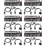 Kaxofang 6 StüCke VER009S Plus PCI-E Riser Karte PCI Express 1X Bis 16X mit USB 3.0 Kabel SATA zu 6 Pin Strom Kabel für Den Bergb