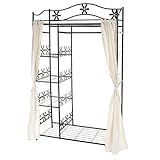 Metall-Garderobe Genf, Garderobenständer Kleiderschrank Metallregal 172x100x43cm - mit Vorhang