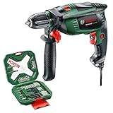 Bosch Schlagbohrmaschine UniversalImpact 800 (800 Watt, Koffer) + 34tlg. X-Line Classic Schrauber und Bohrer Set (Holz, Stein und Metall, Zubehör für Bohrmaschinen)