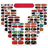 MWOOT 8 Blatt Halloween Nagelaufkleber mit Nagelfeilen,Nail Art Aufkleber Nagelsticker,Selbstklebende Maniküre Sticker zum DIY Nagelkunst Dek