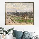 Camille Pissarro《Der Garten der Tuilerien an einem Winternachmittag》Leinwandkunst Ölgemälde Kunstwerk Bild Dekoration 40x50cm (16x20in) R