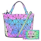 Hot One Handtasche Damen Geometrische Reflektierende Umhängetasche Geldbeutel Damen Taschen S