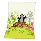 Herding Der kleine Maulwurf Soft-Peachdecke, Polyester, Mehrfarbig, 75 x 100