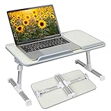 Hossejoy Multifunktionstisch Tragbar Höhenverstellbar und Winkelverstellbar Laptoptisch Laptopständer Betttisch NoteBooktisch Bücherständer für Sofa, Bett, Terrasse, Balkon, Garten usw