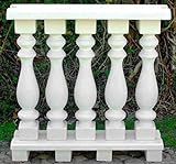 Casa Padrino Jugendstil Balustrade Weiß 100 x 25 x H. 101 cm - Massives Stein Geländer aus feinstem Beton - Garten & Terrassen B