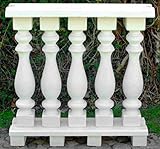 Casa Padrino Jugendstil Balustrade Weiß 100 x 25 x H. 101 cm - Massives Stein Geländer aus feinstem Beton - Garten & Terrassen B