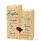 Delisouls Herzförmiger Kerzenhalter, To My Bestie – Smile A Lot More – Kerzenhalter mit Kerze Geschenk für Beste Freundin, Geschenke für F