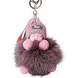 Schlafende Puppe, Schlüsselanhänger, Pompon, Haarball, Schlüsselanhänger, Tasche, Telefon, Auto, Flauschiger Plüsch, hängendes Ornament, Partytütenfüller, Geschenk für F