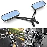 8mm 10mm Motorrad Rücklenker Rechteck Lenker Außenspiegel Seitenspiegel für Bobber Cruiser Chopper Scooter Touring ATV Sport Bik