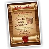 Play-Too Geburtstagsurkunde 30 40 50 60 Club der Alten Schachteln Bild Geschenk Urkunde Geburtstag personalisiert F