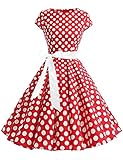 Octopus Damen Rockabilly Kleid Petticoat Partykleid Cocktailkleid (K2) f5471 Farbe: Kleid Rot Weiss K2(ro-w) Gr. 40 (L)