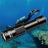 ORCATORCH D520 Tauchlicht 1000 Lumen Wiederaufladbare Nachttauchlampe LED Tauchlicht Unterwasser 150m Scuba Lights mit 2 x 18650 Akku und Ladeg