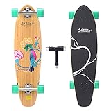 SANVIEW 86,4 cm Bambus Longboard Skateboard Cruiser für Kinder Erwachsene Frühling