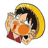 Bellenne 2 Stück One Piece Auto Aufkleber Monkey D Luffy Vinyl Aufkleber Wandaufkleber Wandtattoo Autoaufkleber Autotattoo für Handy, Macbook, Laptop, Auto, Boote, Windows und M
