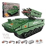 BGOOD Technik Panzer Ferngesteuert Bausteine Bausatz, 1689 Teile RC Anti-Missile Panzerwagen WW2 Militär Panzer Modell für Kinder und Erwachsene, Kompatibel mit Lego T
