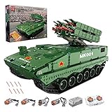 BGOOD Technik Panzer Ferngesteuert Bausteine Bausatz, 1689 Teile RC Anti-Missile Panzerwagen WW2 Militär Panzer Modell für Kinder und Erwachsene, Kompatibel mit Lego T