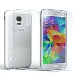 EAZY CASE Silikonhülle & Panzerglas im Set kompatibel mit Samsung Galaxy S5 Mini I Displayschutzglas, Panzerglas nur 0,3 mm 9H Härte, Schutzhülle Ultra dünn, Silikon Hülle, Transparent/Kristallk