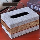 AIHONG Praktische Taschentuchbox Leder Tissue Box Wohnzimmer Haushalts Tabletts Kreative Restaurant Servietten Tray Papierrollenhalter Verwendung im Schlafzimmer oder in der Kü