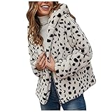 JenK Cing Damen Mantel Plüschjacke Trend Mode Fleece Hoodies Pullover Lammwolle Wintermantel Kunstpelz Oberbekleidung Kurzmantel mit Reißverschluss Warm Cardigan Fleece Mantel mit Taschen Winterjack