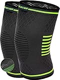 AGILE NOW Kniebandage [2er Set ] [M - XL] Premium inkl. Ultimativer Ratgeber E-Book die Kniebandage Männer Sport & Kniebandage Damen grün (Green Line, XXL)