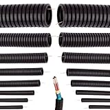 Universeller Flexibles Wellrohr mit Führungsdraht innen Härtedruck 750N | Länge: 5 10 25 oder 50 m Kabelschutz Schutz Rohr ungeschlitzt Auswahl: (Ø 19 mm innen/Ø 25 mm außen / 5m Meter)