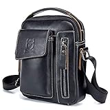 SDINAZ Herren Umhängetasche Umhängetasche erste Schicht Rindsleder Mode Business lässige Handtasche schw