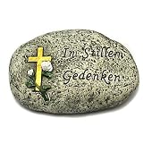 Grabdeko I Grabschmuck I Grab Deko Stein Grau I Trauerartikel I Beerdigung I Friedhof I Grabdekoration I Urnengrab I T