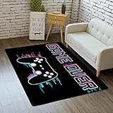 Sticker Superb. Game Controller Dekorativer Teppich Schlafzimmer Küche Wohnzimmer Badezimmer Gang Bodenmatte Fußmatte Gamer Videospiel Gaming Gamepad Aktionstaste Rug (Schwarz,120x160 cm)