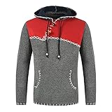 Hoodie Herren Herbst Winter Persönlichkeit Spleißen Vintage Design Herren Langarm Modern Regular Fit Kordelzug Mit Taschen Herren Sportshirt Täglich Casual H