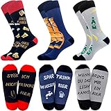 Belloxis Bier Socken Herren 43-46 Lustige Arbeits Bunte Socken，Männer Partner Bier Geschenke （3 Paare）