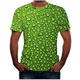 Geilisungren Herren Modern Gitarre Flamme 3D Druck Lustig T-Shirt Basic Rundhalsausschnitt Oberteile Sommer Männer Lose Atmungsaktiv Weich Bequem Kleidung Bluse Top