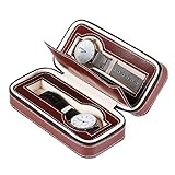YUIJ 2 Uhr Reisebeutel, Luxus-Uhr-Beutel Mit Reißverschluss, Für Männer Leder, Einzelteiler, Armbanduhren Tragbarer Uhrenk