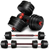 RE:SPORT 2 in 1 Hanteln Set 20 kg | Hantelset verstellbar | Kurzhantel & Langhantel | Sternverschlüsse & Verbindung