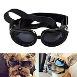 Namsan Sonnenbrillen für Hunde UV Schutzbrille Wasserdichter Einstellbar Hundebrille für Kleine Hunde/Katzen -Schw