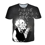 Unisex-T-Shirt Kreatives Mathe-Formel-Druckoberteil Sport-T-Shirt mit Bodenbildung (Schwarz2,5XL)