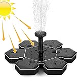 Orlegol Solar Springbrunnen, 1.5W Solar-Teichpumpe Garten Wasserpumpe mit 5 Effekte Solarbrunnen Schwimmend Solar Wasserpumpe, Solarspringbrunnen für Gartenteich, Springbrunnen, Vogelbad,