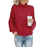 WAQD Pullover Damen Winter Rollkragenpullover Strickpullover Hohem Kragen Tops Damen Langarm Winterpullover Warmer Mode Pullover Strickpulli Sweatshirt Oberteile Winter Hohem Kragen Top