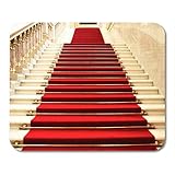 Mauspads Treppe Weißer Eingang Roter Teppich Treppen im Luxus-Interieur Mauspad für Notebooks, Desktop-Computer Matten Bü