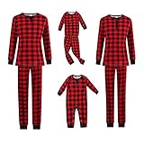 Familien-Schlafanzüge, Weihnachtsfeiertag, Nachtwäsche-Set, langärmelig, Pjs, Hirsch, Nachtwäsche-Set, Elch-Pyjama (rot, Herren, L)