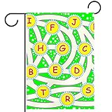 Gartenflagge,Logic Puzzle-Spiel für das Studium Englisches Alphabet ,Saisonale Outdoor-Flaggen 12 x 18 doppelseitiger Haushof dek